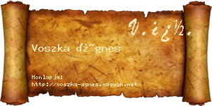 Voszka Ágnes névjegykártya