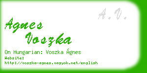 agnes voszka business card